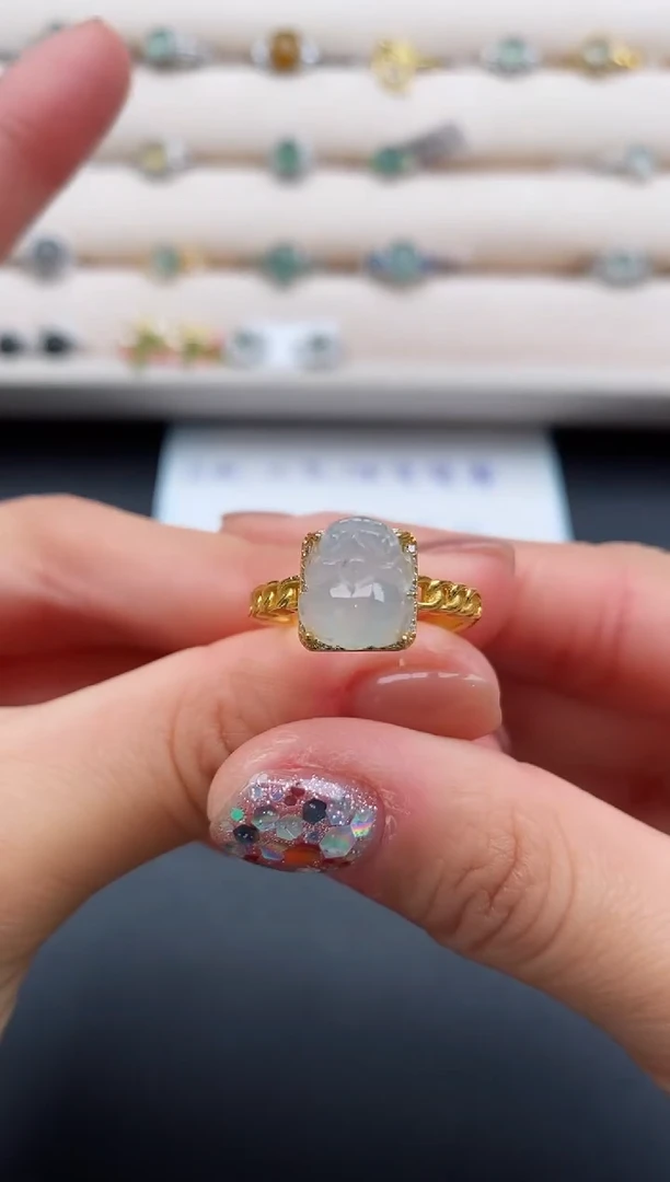 银S925镶嵌戒指翡翠11111111+10