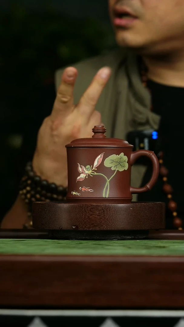 茶壶紫砂x38石红小容量盖杯