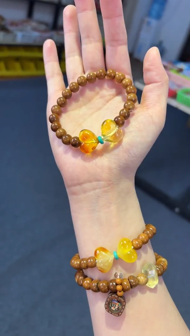 蜜蜡颈饰未镶嵌   库克蜜蜡【蝴蝶结】单圈
