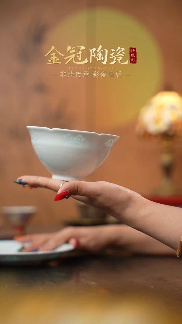 陶瓷观造集/玉映清辉【5寸「花承」饭碗】