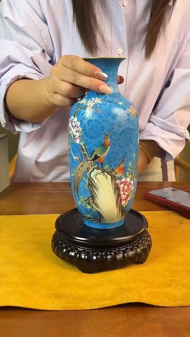 摆件瓷博会扒花小花瓶22