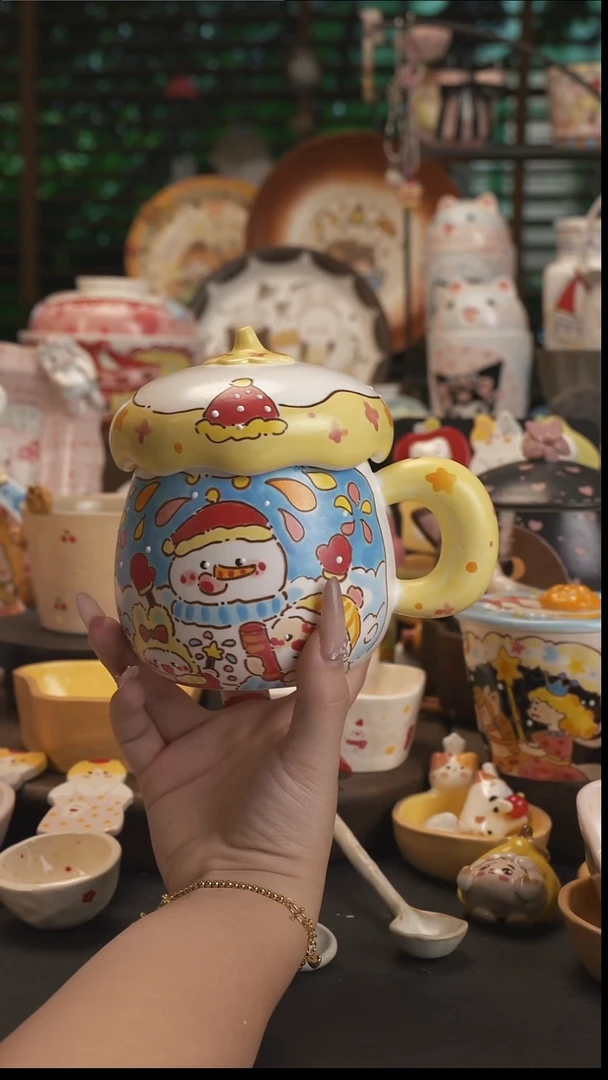 剁**饼【原创设计】景德镇手绘陶瓷