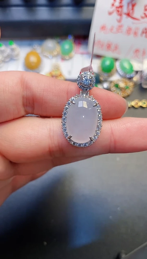 银S925镶嵌戒指翡翠天然