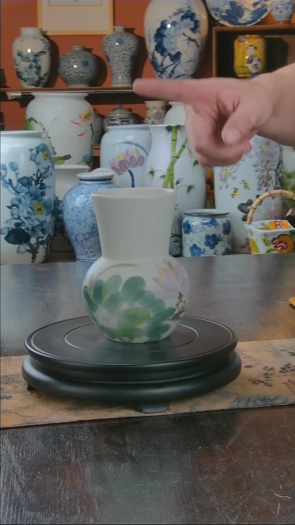 摆件景德镇纯手工手绘花器摆件