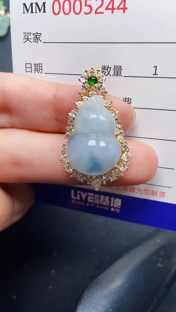 颈饰银S925镶嵌翡翠5244