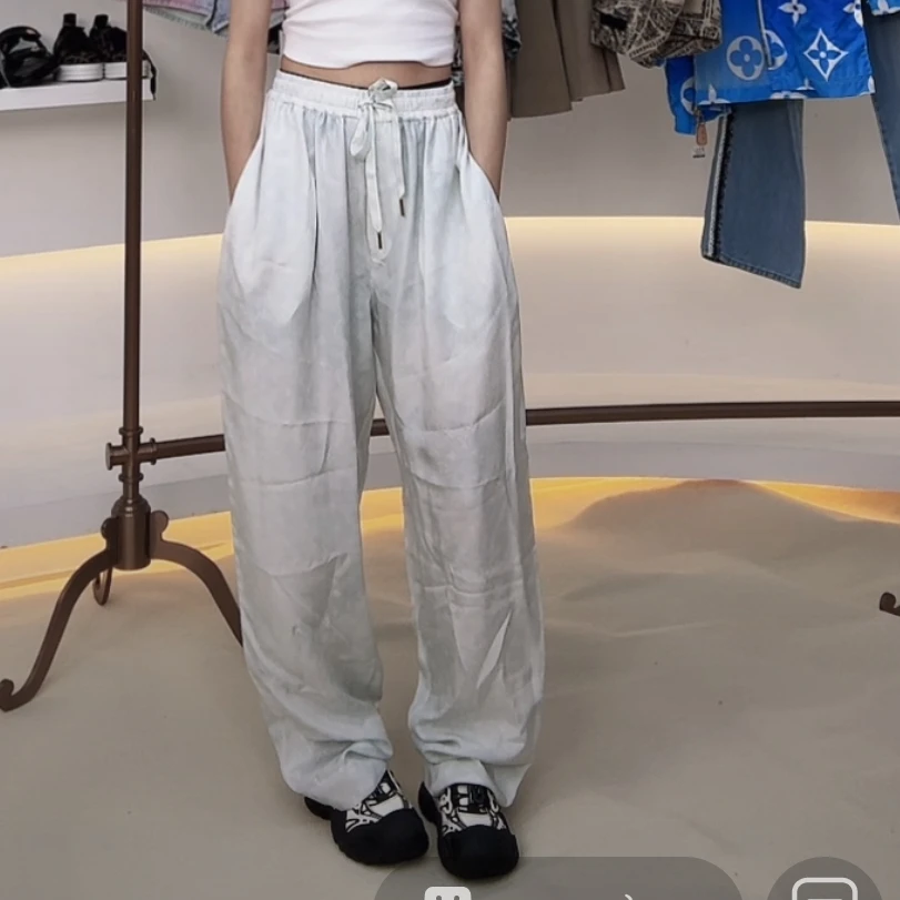 未使用 LouisVuitton/路易威登 满印长裤 浅蓝/36