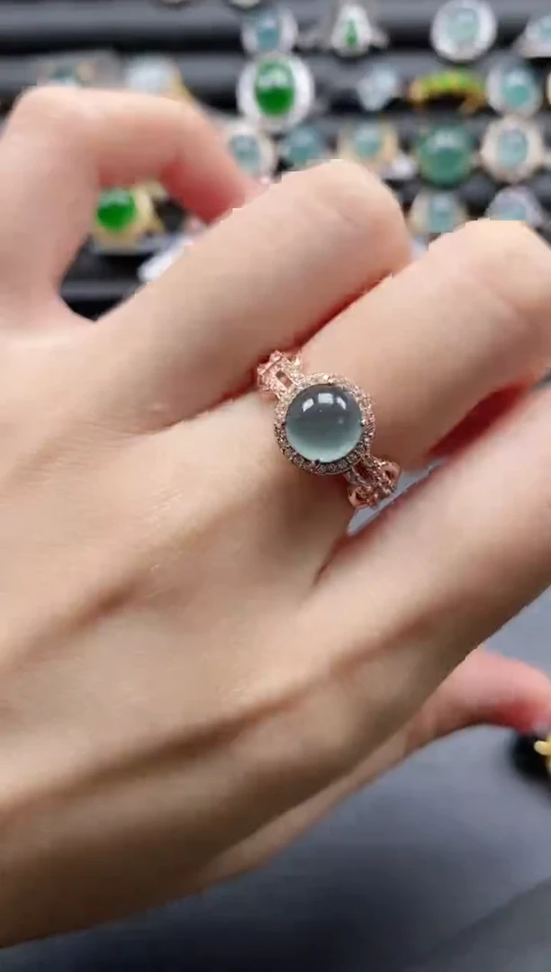 【闪购商品】翡翠戒指银S925镶嵌111111-