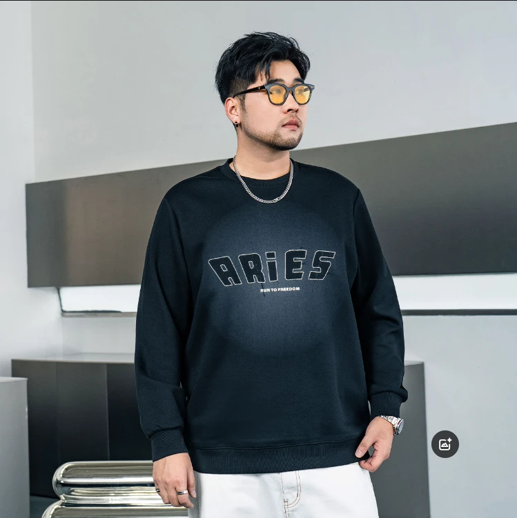 【美式街头】森老板大码男装秋夏季圆领短袖男款宽松轻潮印花长袖T