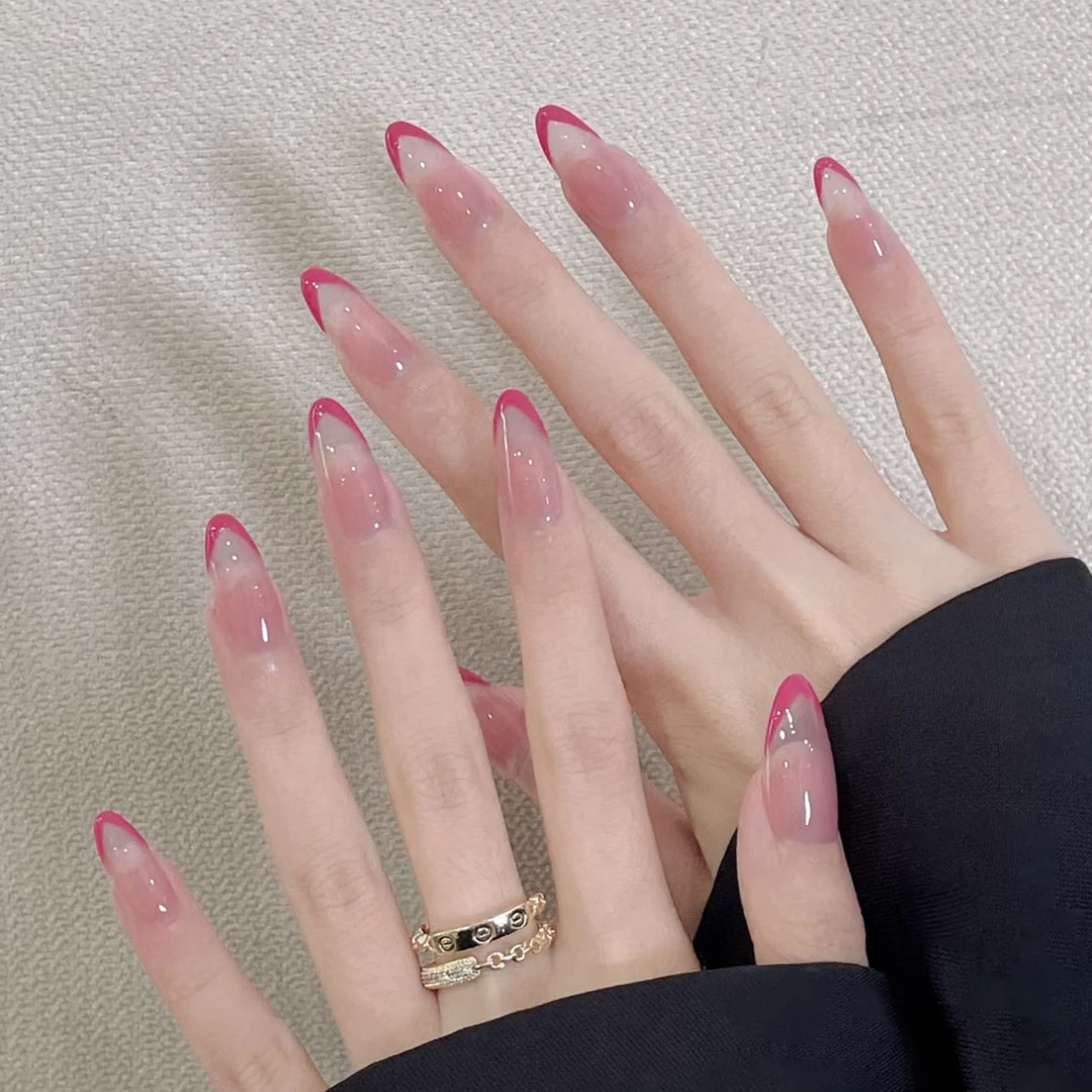 JohonGirls'/琴岛小嫚【桃粉冰露】春夏裸色法式手工穿戴甲气质美甲