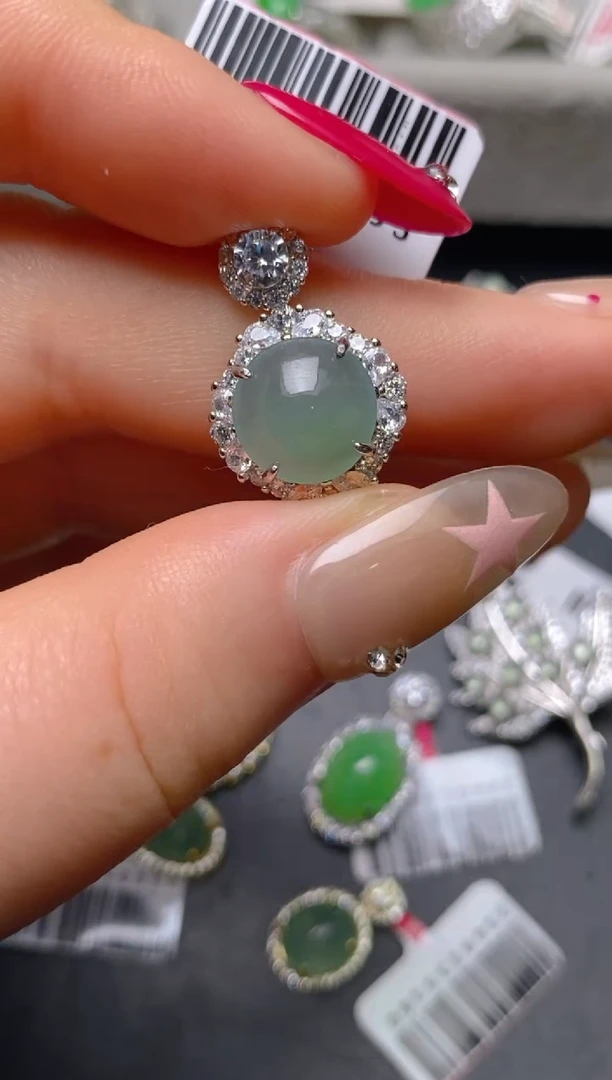 银S925镶嵌戒指翡翠百内无证书