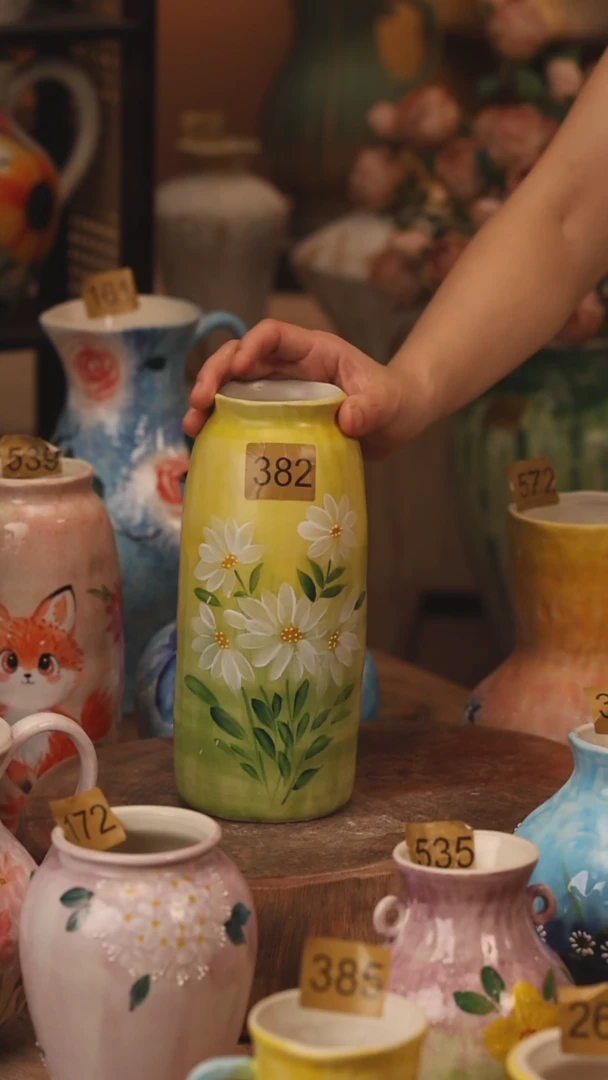 陶瓷382景德镇设计师手作花器摆件侘寂风