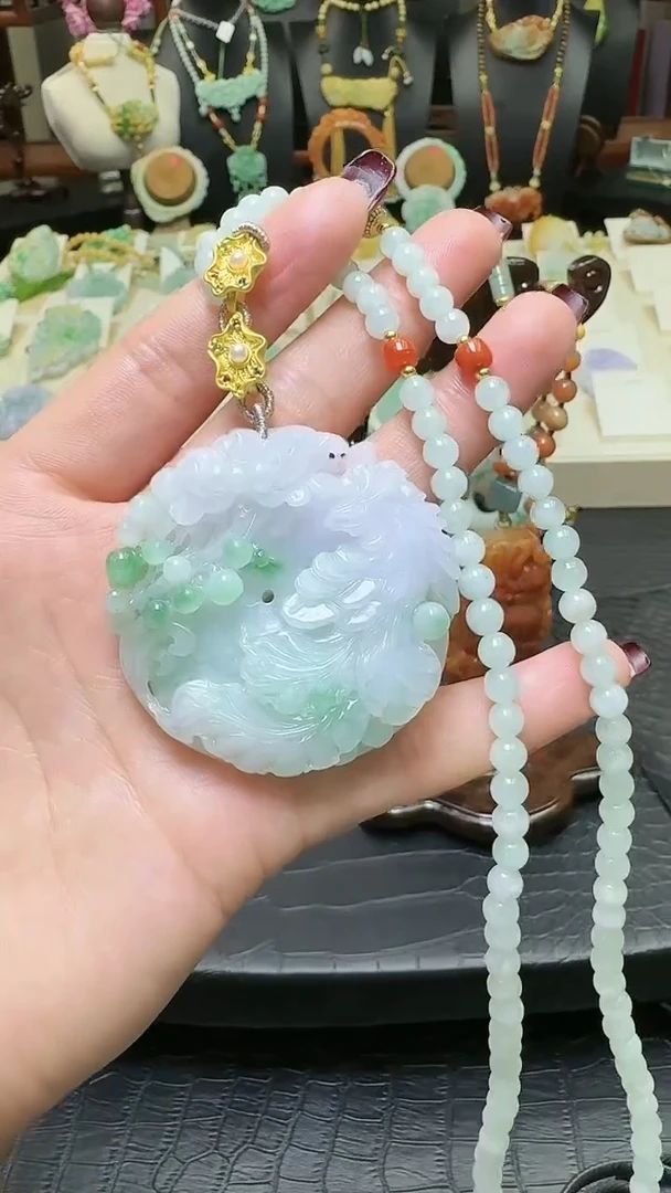 【闪购商品】翡翠颈饰未镶嵌天然翡翠凤牌