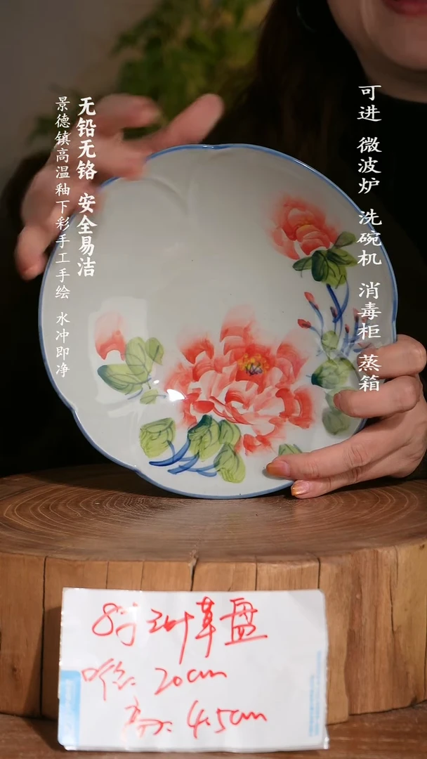 碗陶瓷景德镇高温瓷釉下彩手绘陶瓷