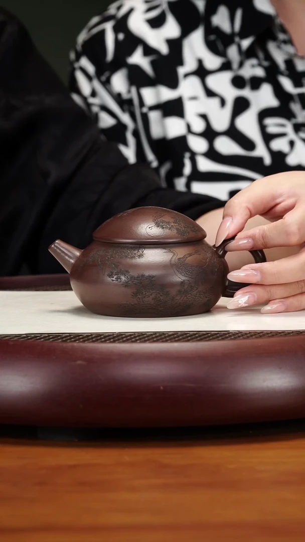 茶壶紫砂72ZXJ青云龙潭紫泥240cc