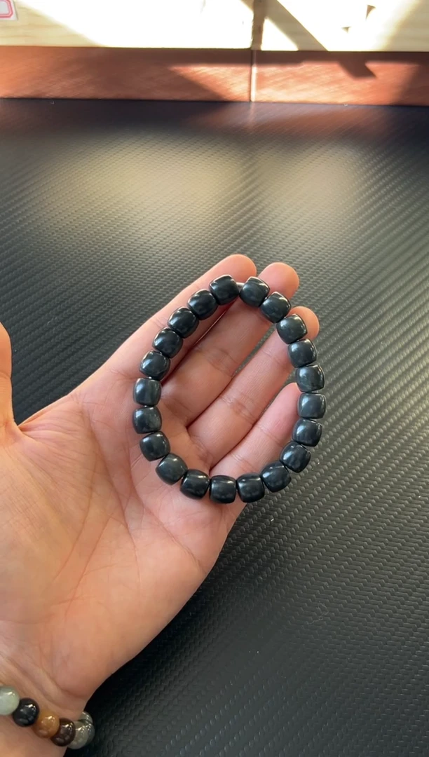 未镶嵌手串和田玉若羌毛毛矿微色差卡9*10Mm