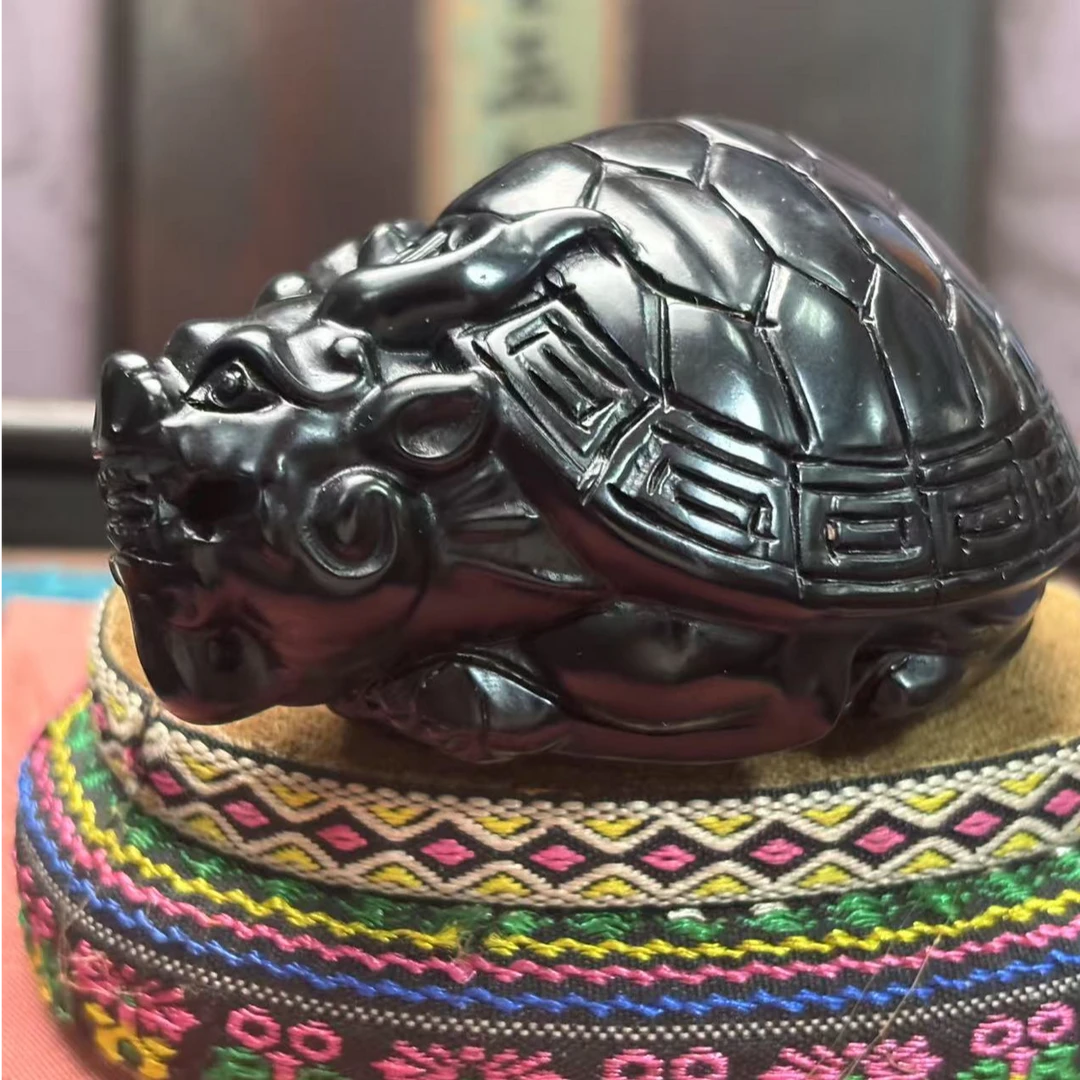 【玉器】精美墨玉龙龟