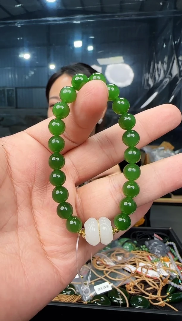 未镶嵌手串和田玉卡8左右莲花珠