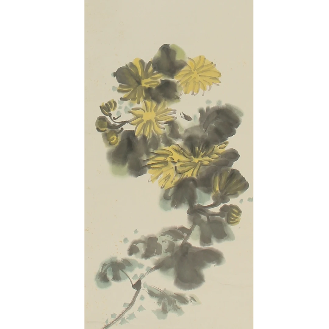 lot.017 壮暮翁 菊花 83*33 纸本设色立轴 中国书画p310  2503