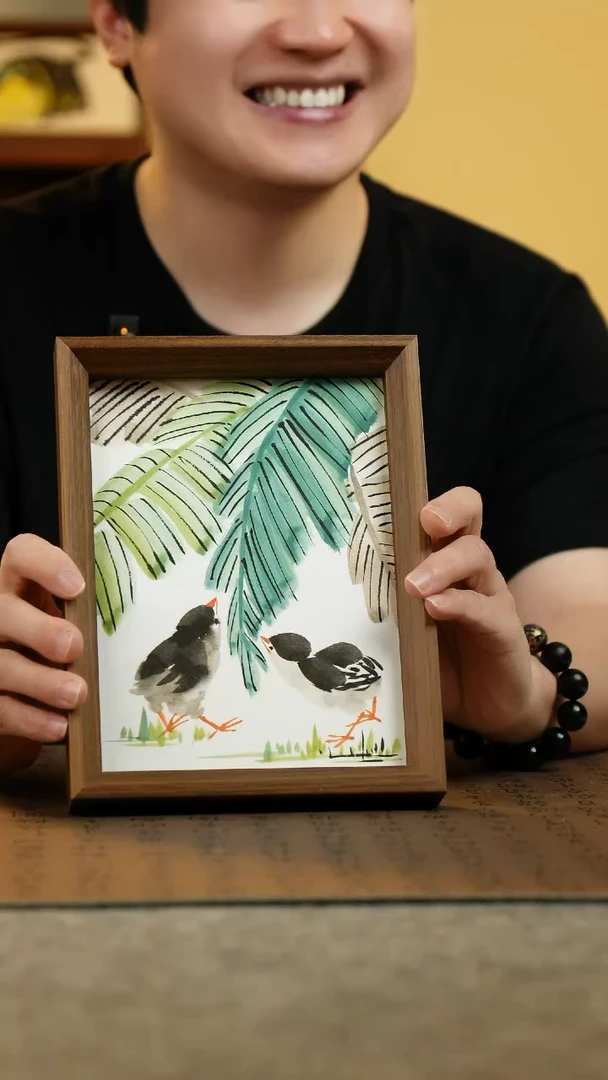 国画17*23纯手绘国风国画摆台