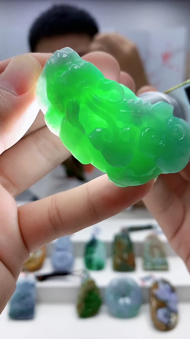 定制翡翠未镶嵌5158bb-毛货挂件