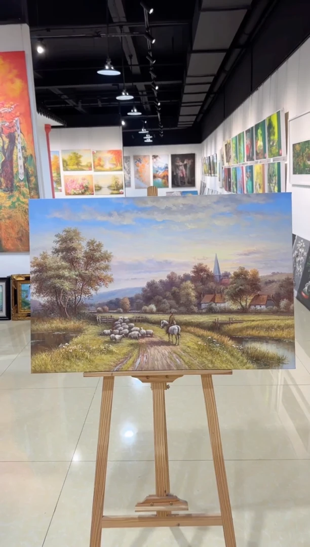 精品手绘油画作品《风景》60*90内框发