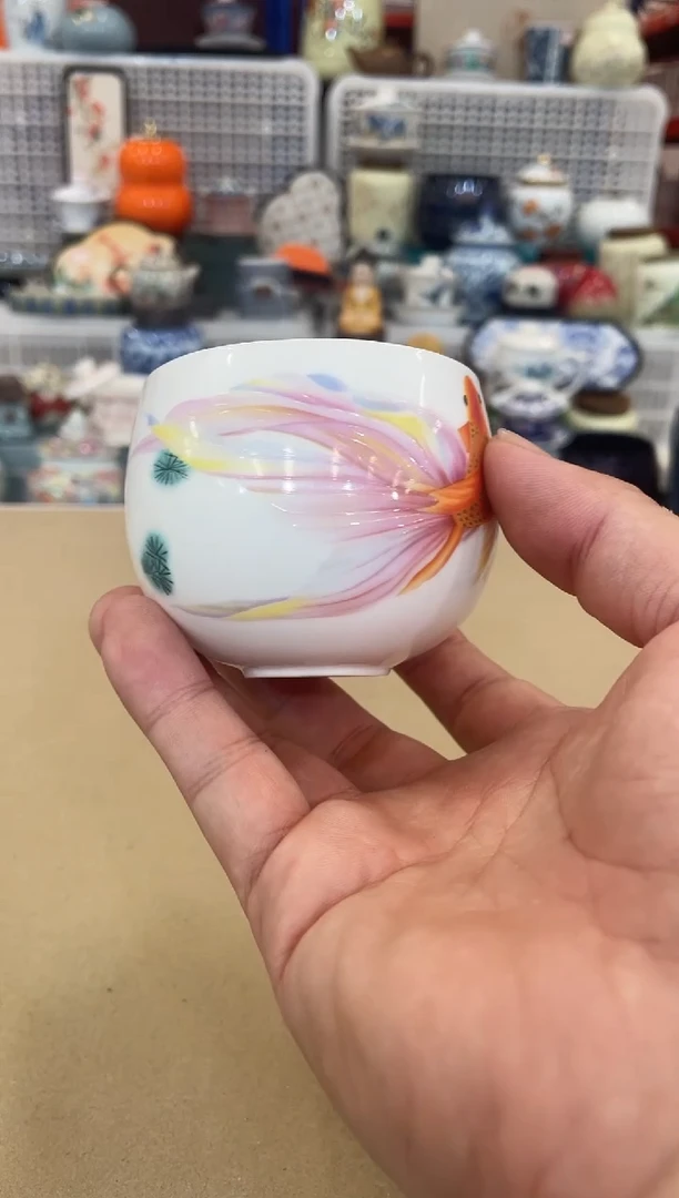 瓷片瓷心匠物福利如鱼杯