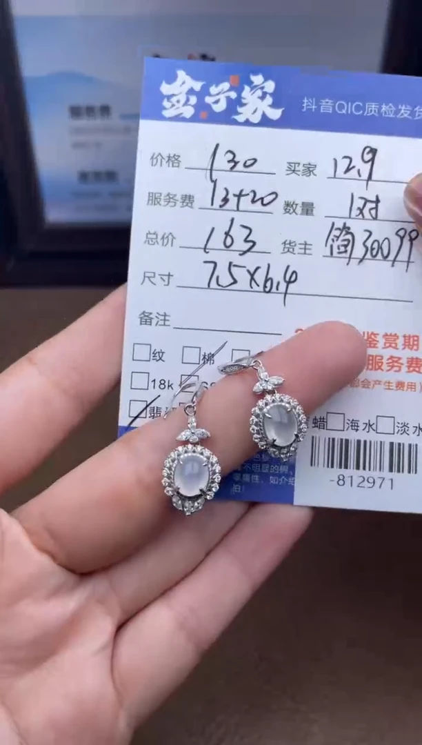 颈饰银S925镶嵌翡翠耳饰多人-812971