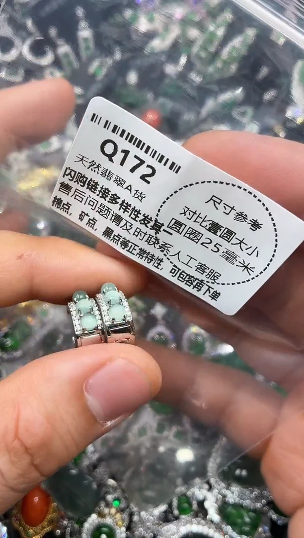 颈饰未镶嵌翡翠Q172耳扣