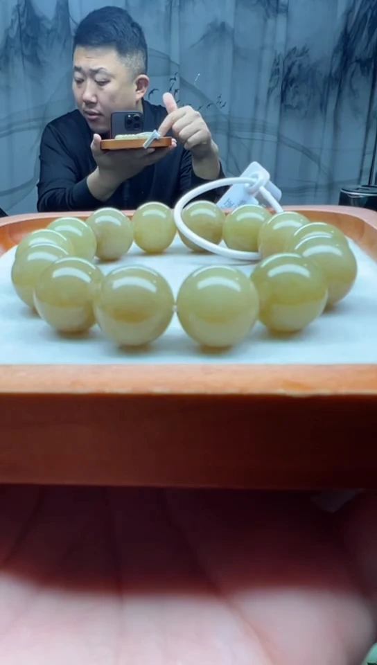未镶嵌手串和田玉且末黄糖卡16纯天然拍一发一