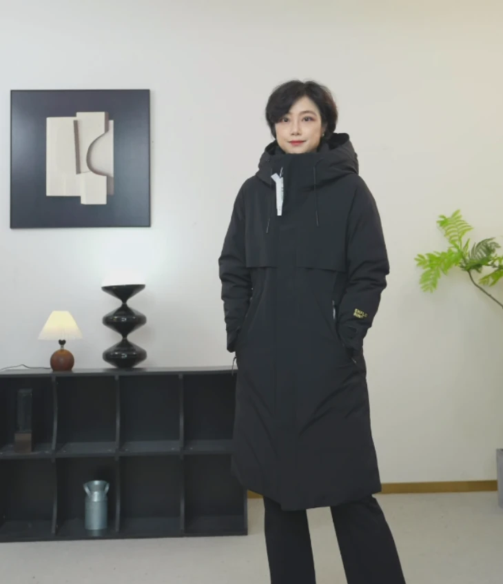 【U.M】风雪盾长款连帽鹅绒服