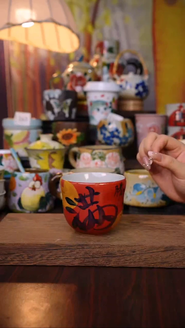 杯子陶泥垚手作 景德镇手工手绘陶瓷器物