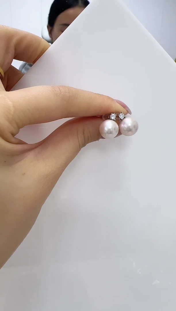 【闪购商品】淡水珍珠DA银S925镶嵌耳钉 10 B364