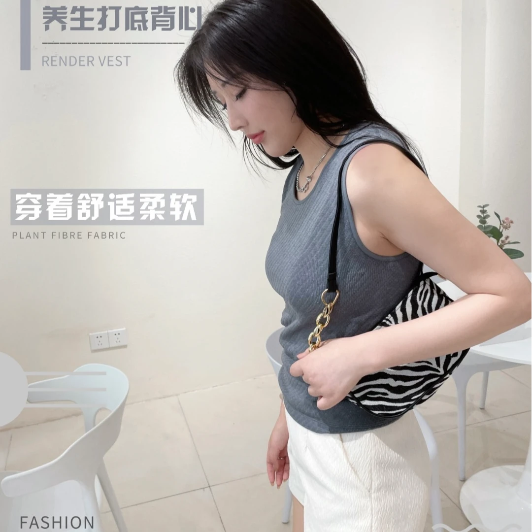 86129加绒贴片加厚一体绒背心无袖内搭通勤/小仓