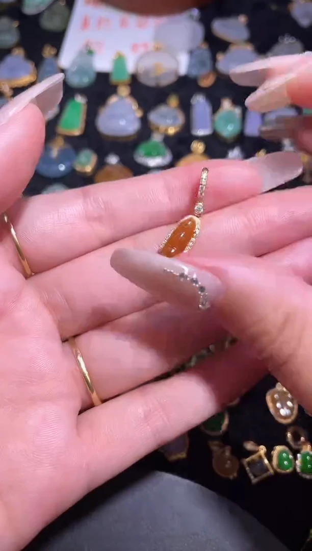 吊坠(不含链)银S925镶嵌翡翠天然a货翡翠