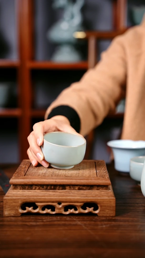 杯子陶青霁汝窑仿古釉