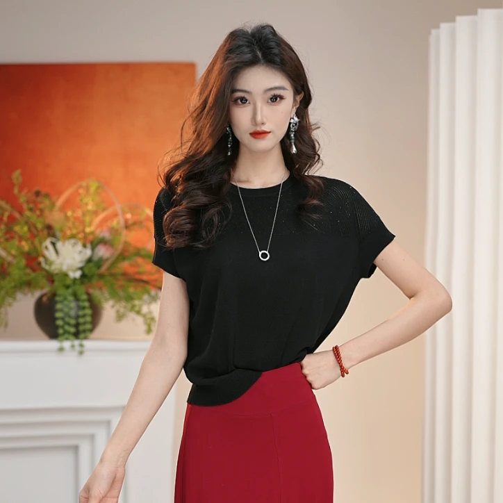 AMASS/阿玛施早春新款百搭上衣T恤简约修身显瘦538012