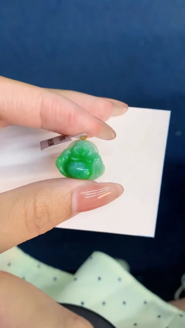 翡翠18K金镶嵌颈饰           1
