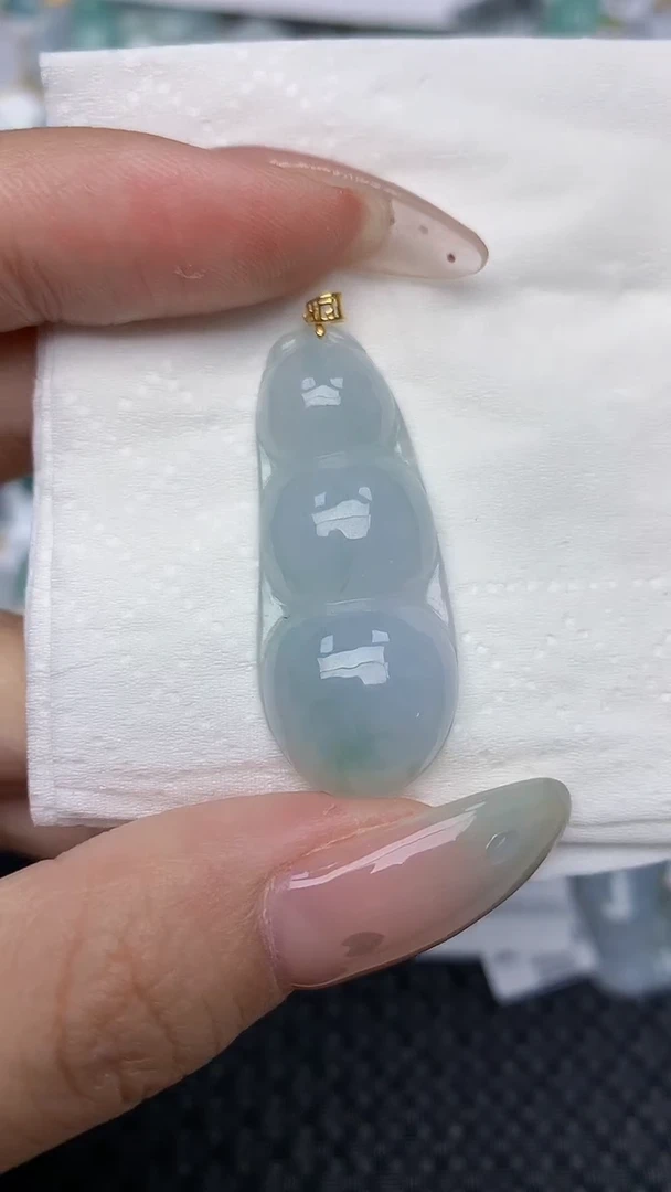 翡翠18K金镶嵌颈饰天然翡翠a货