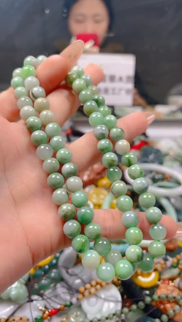 【闪购商品】翡翠颈饰未镶嵌7-8MM/F/翡翠A货一图一物