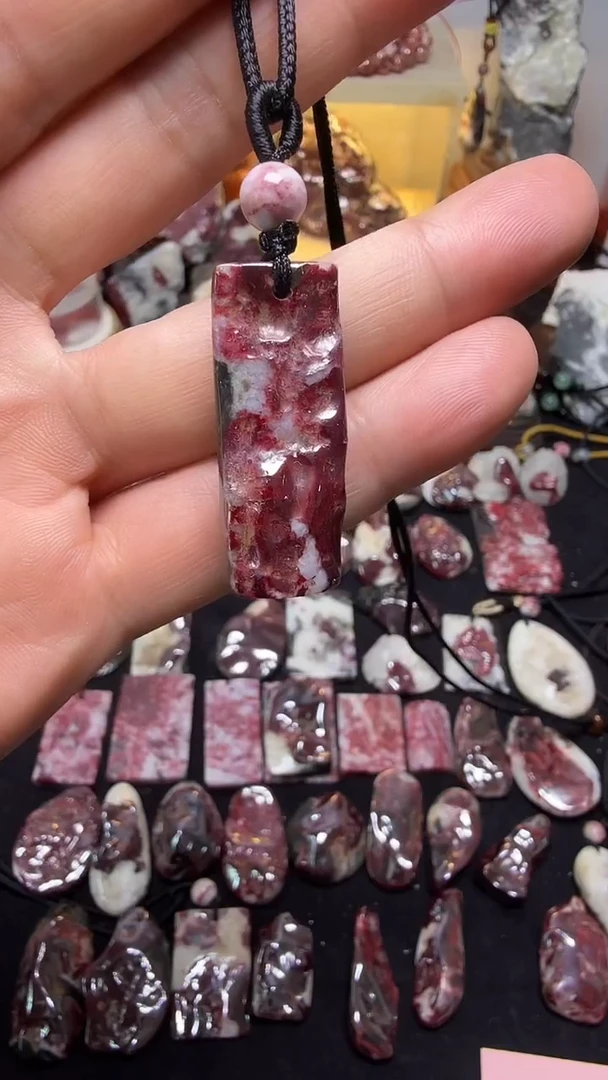 天然辰砂大晶砂随行吊坠