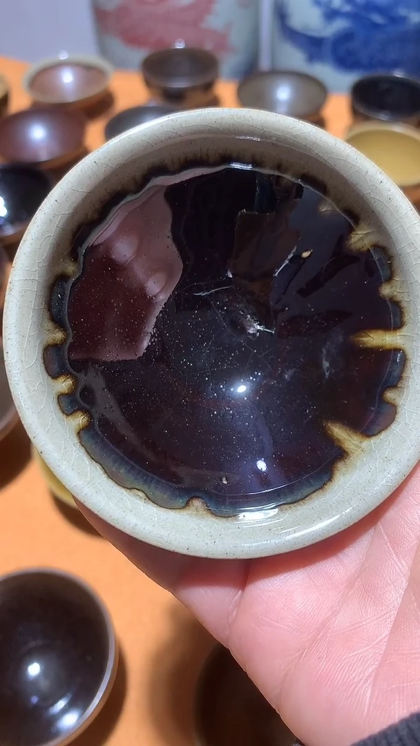 茶洋窑白复轮兔豪盏