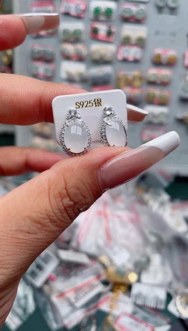 翡翠银S925镶嵌吊坠(不含链)、