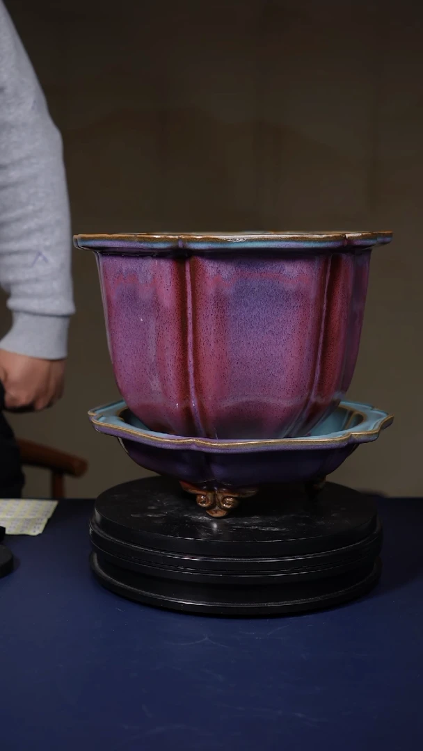 【闪购商品】摆件钧瓷宋钧葵口式