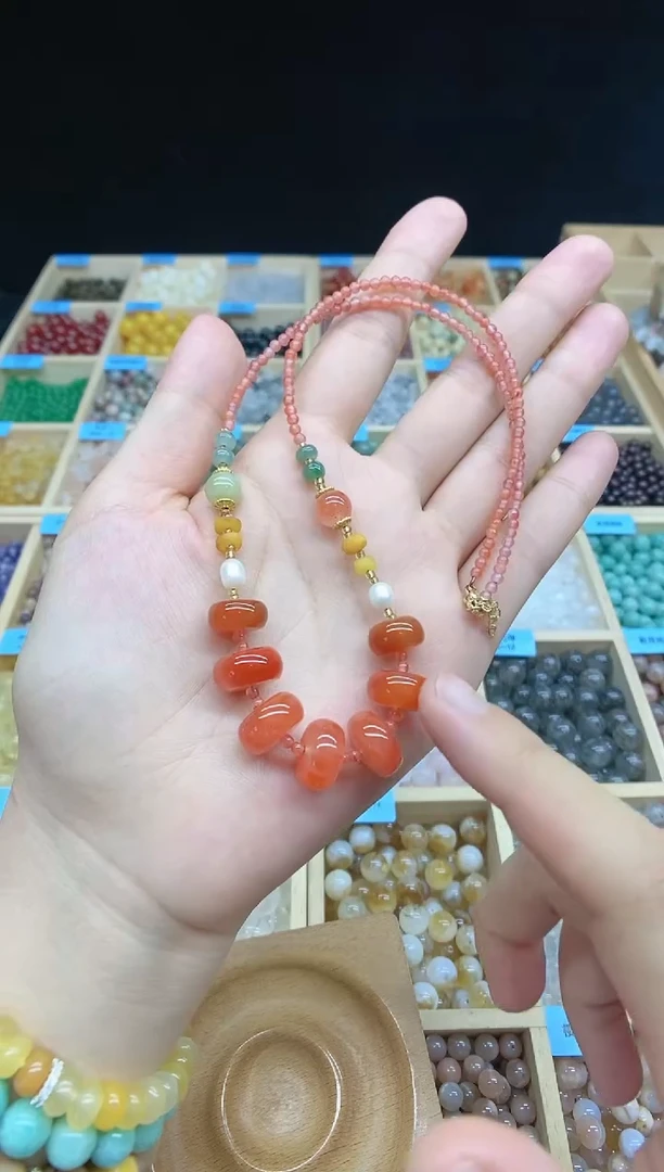 南红玛瑙未镶嵌项链南红塔链（随机多样性发一）