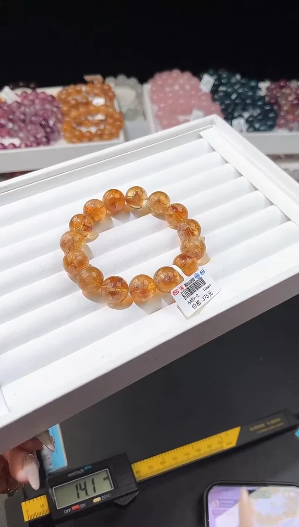 【闪购商品】水晶手链未镶嵌多样性发一黄塔14mm