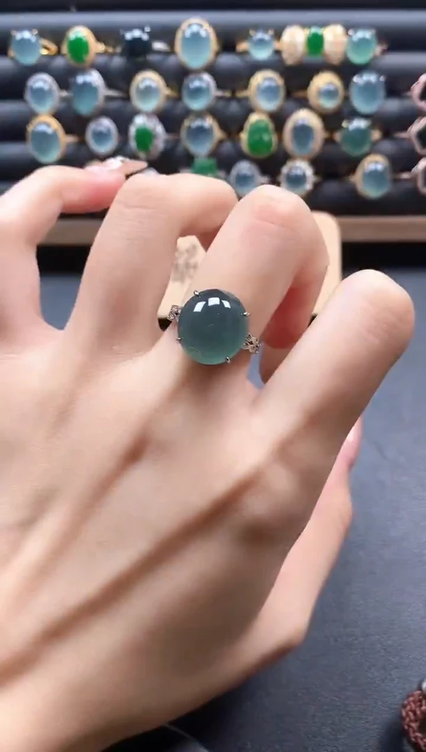 银S925镶嵌戒指翡翠51151