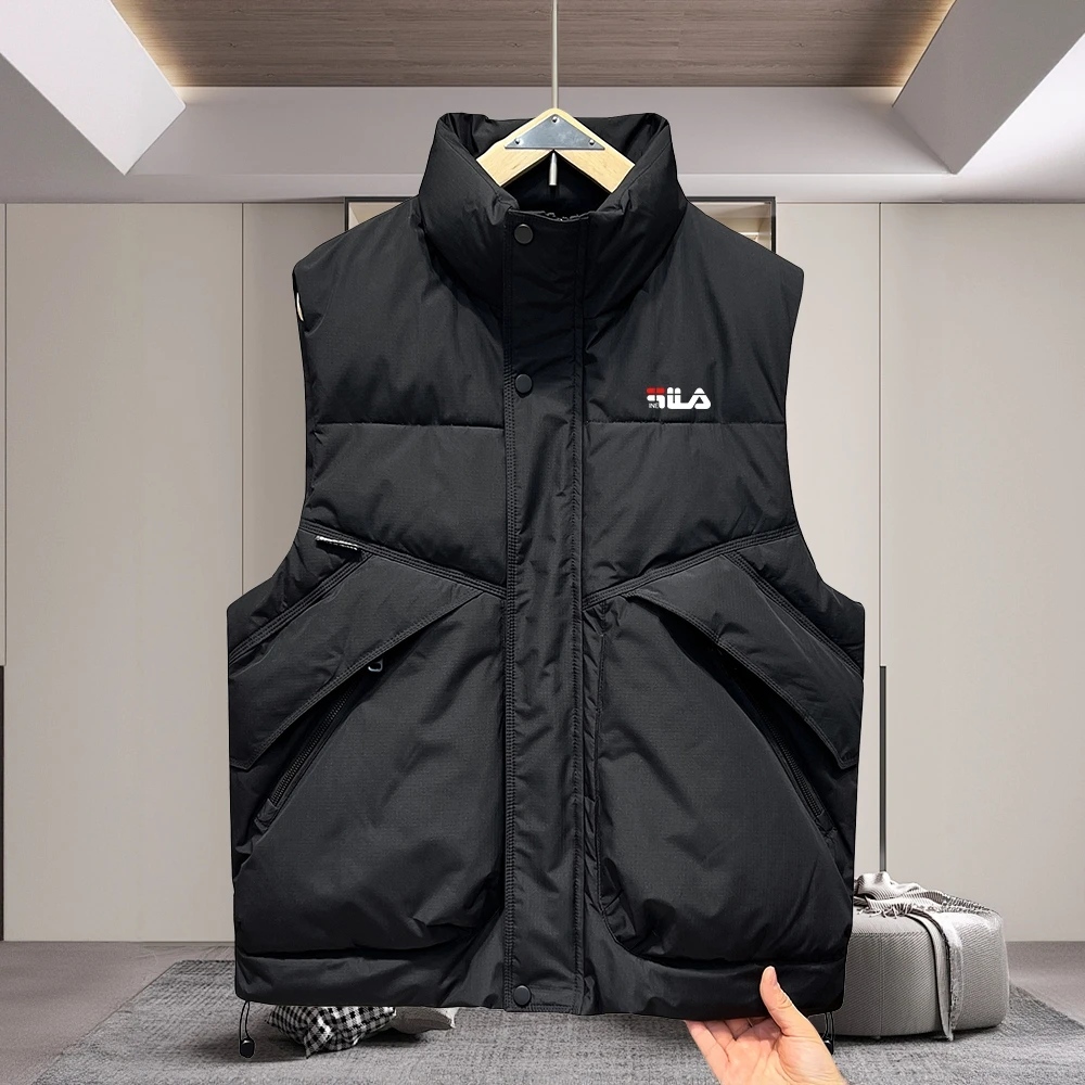 【品牌正品撤柜】冬季新款男羽绒马甲立领加厚斐家工装情侣保暖外套