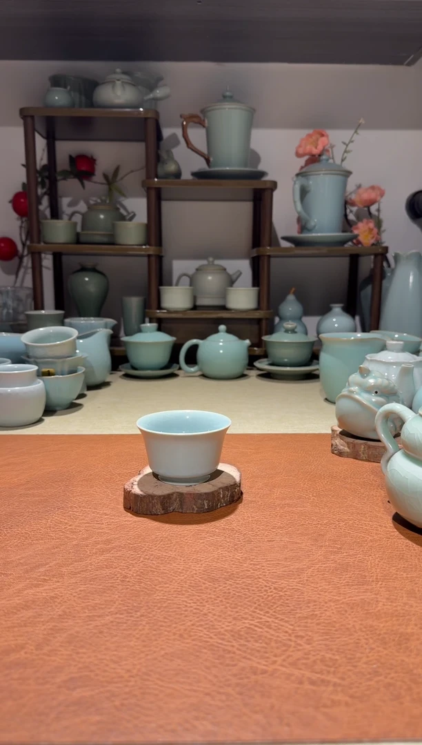 杯子瓷22马蹄杯 主人杯品茗杯酒杯 天青釉瑕疵