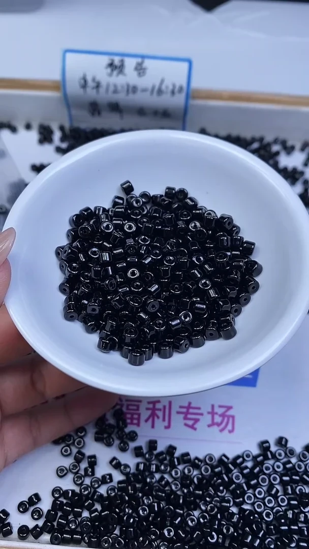 未镶嵌散珠玛瑙/玉髓A1836 黑玛瑙直切3*4mm50颗8.8元