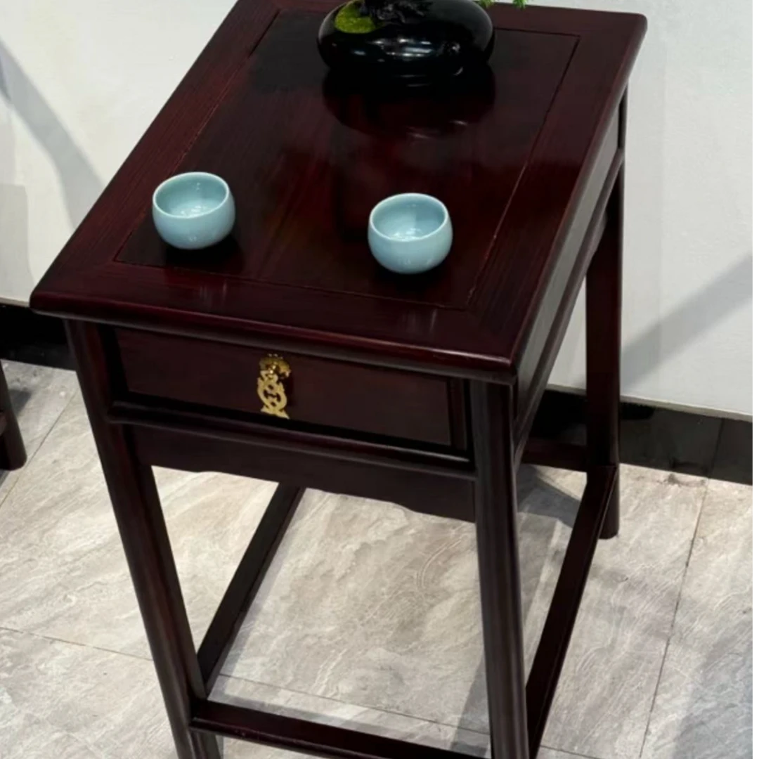 乾源红木 黑酸枝茶几带抽屉置物架48-38-65